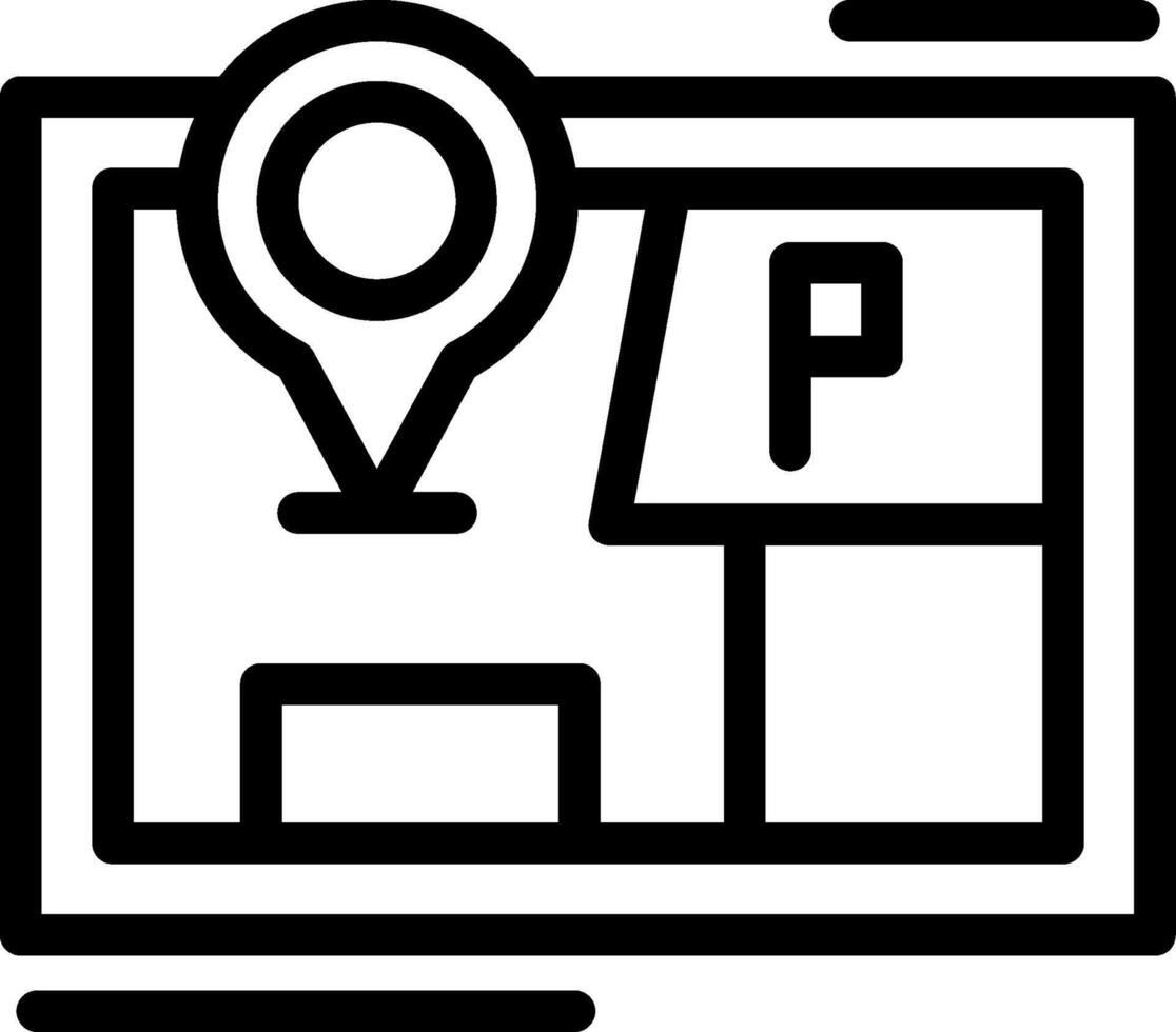 Parking map marker Line Icon vector