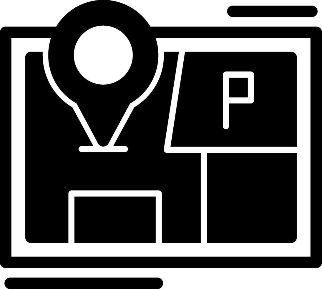 Parking map marker Glyph Icon vector