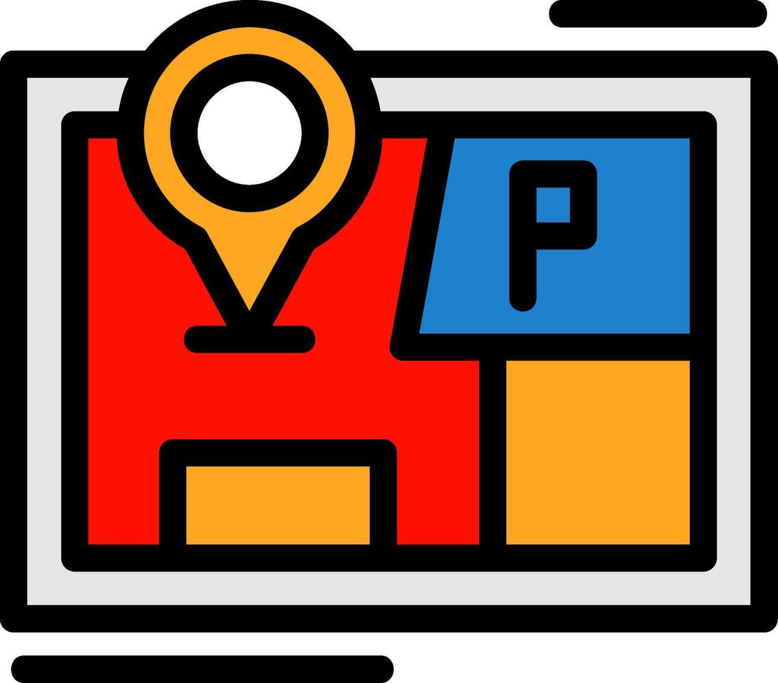 Parking map marker Line Filled Icon vector