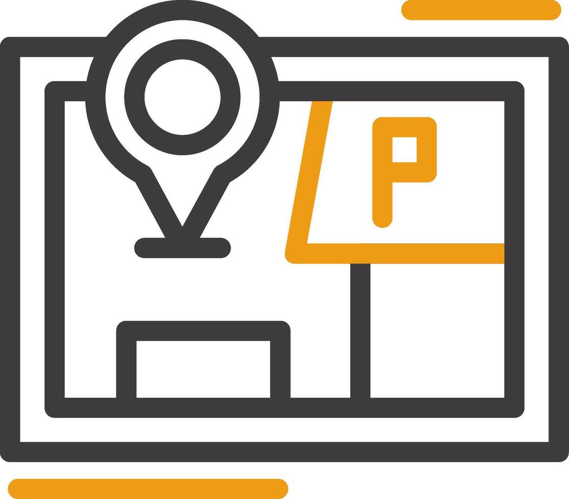 Parking map marker Line Two Color Icon vector