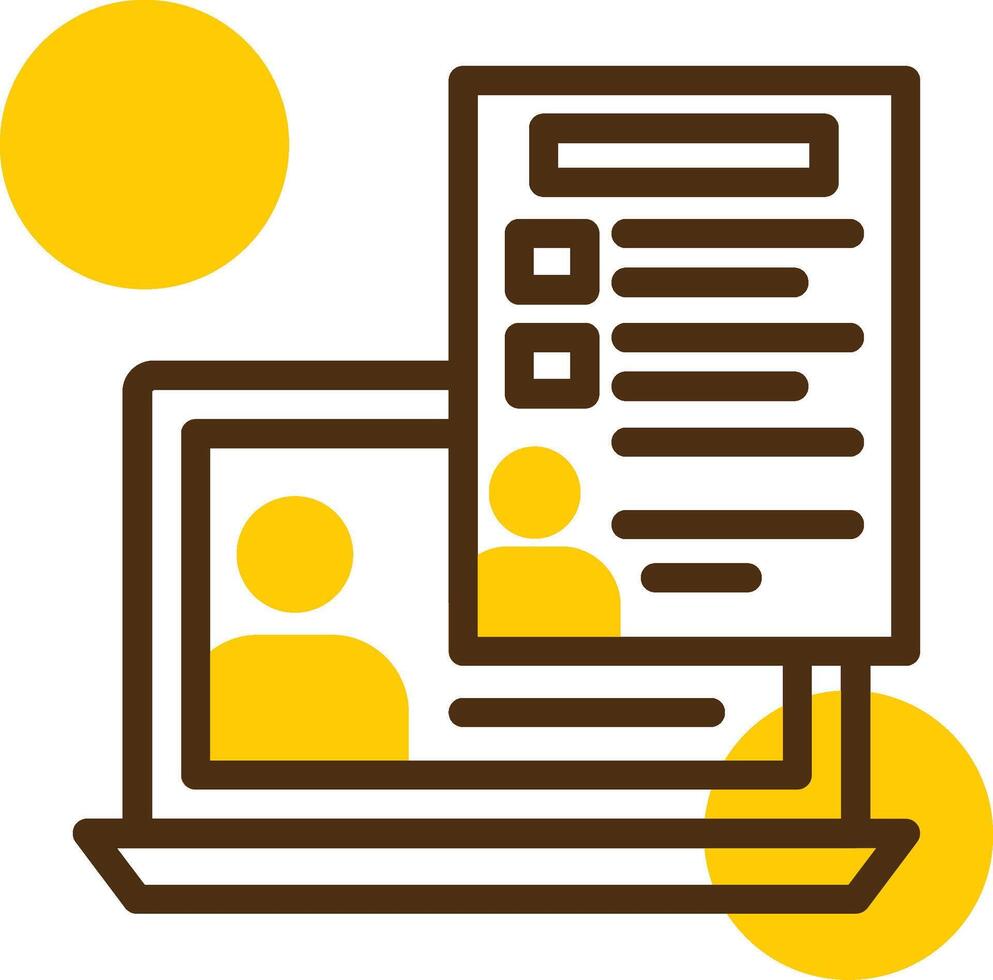 Collaboration Yellow Lieanr Circle Icon vector