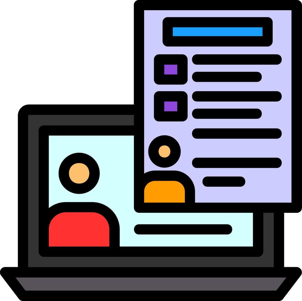 Collaboration Line Filled Icon vector