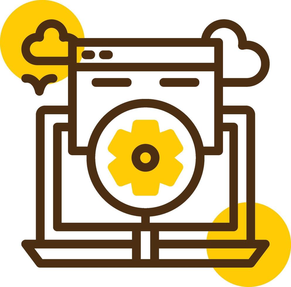 Remote job search Yellow Lieanr Circle Icon vector