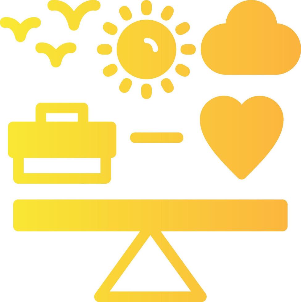 Work life integration Solid Multi Gradient Icon vector