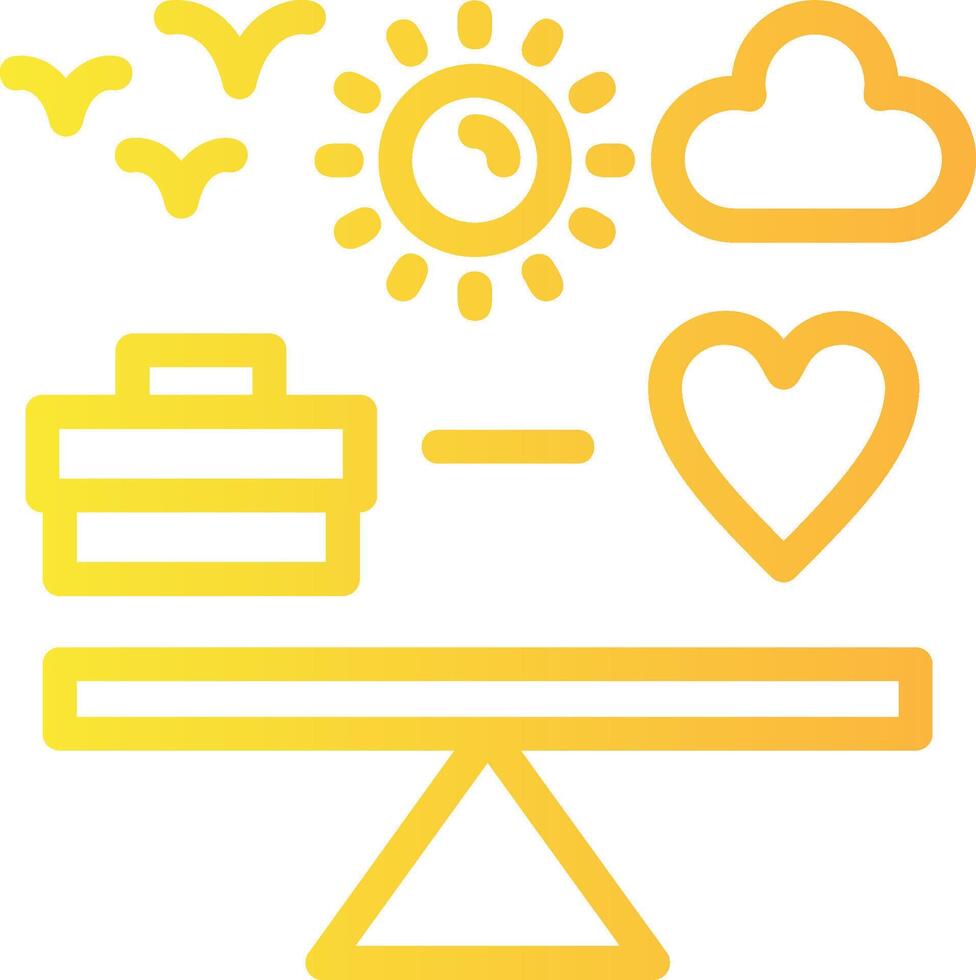 Work life integration Linear Gradient Icon vector