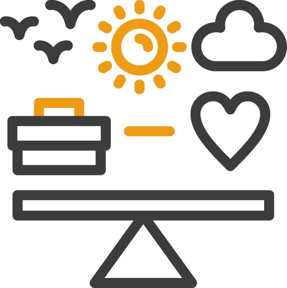 Work life integration Line Two Color Icon vector