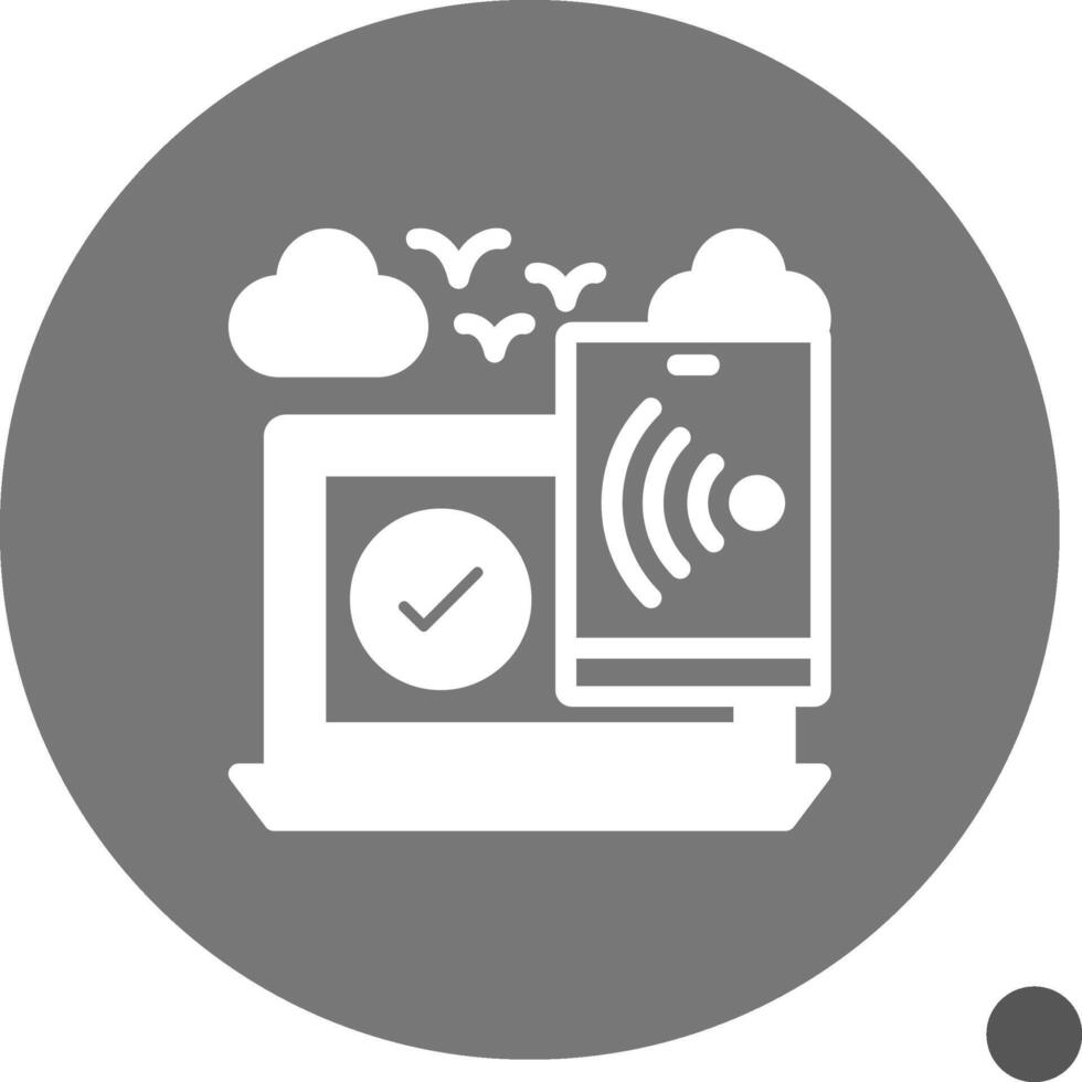 Mobile hotspot Glyph Shadow Icon vector