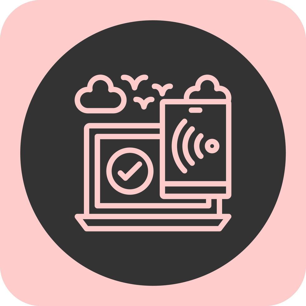 Mobile hotspot Linear Round Icon vector