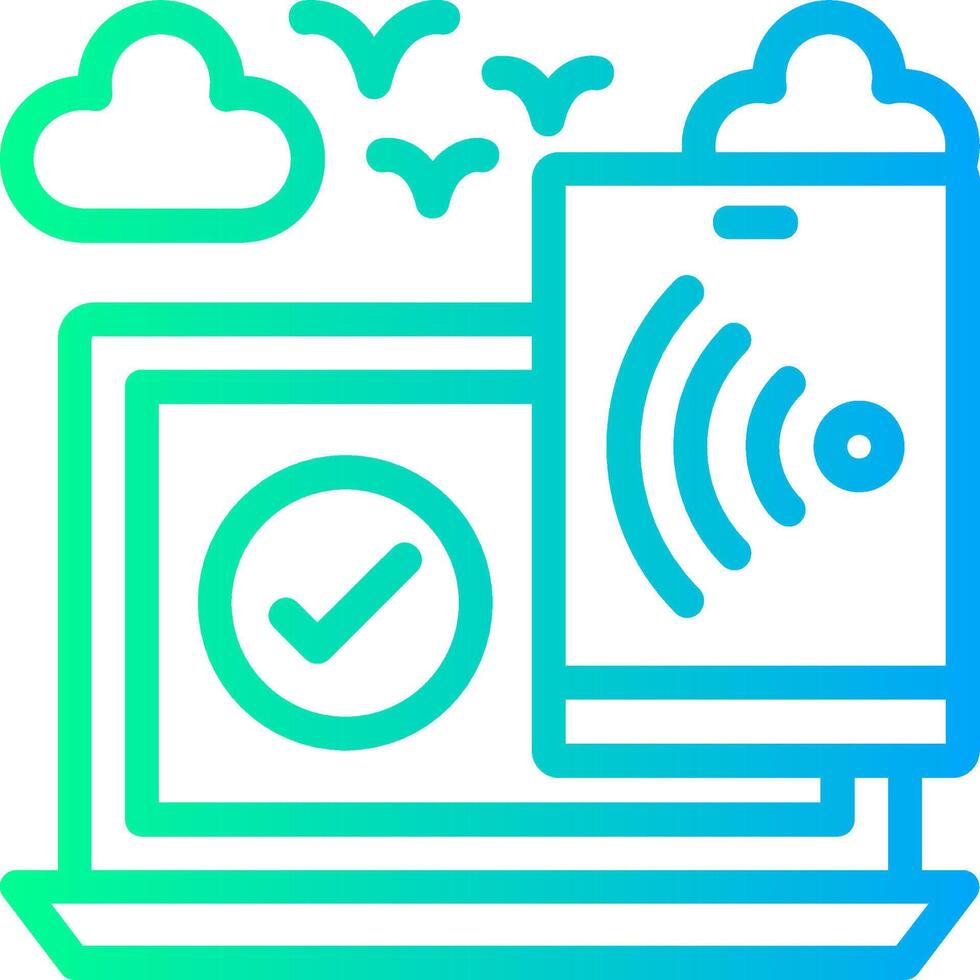 Mobile hotspot Linear Gradient Icon vector