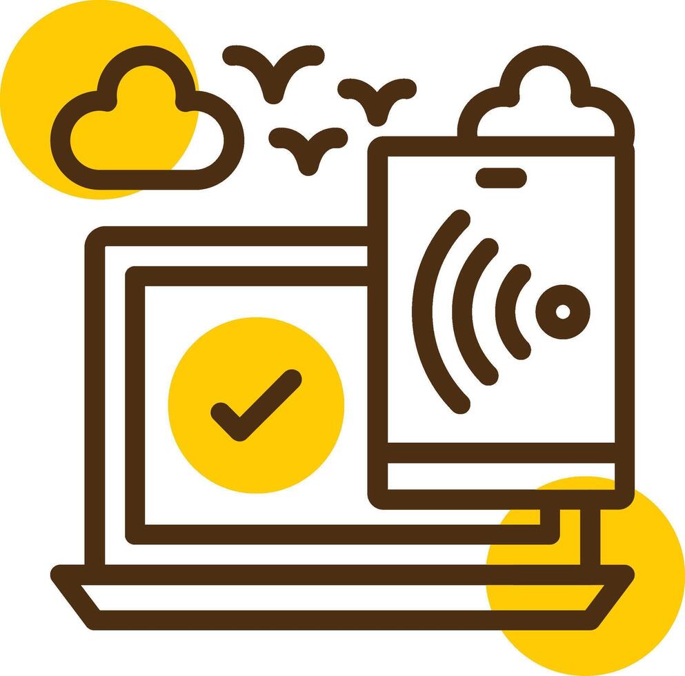 Mobile hotspot Yellow Lieanr Circle Icon vector