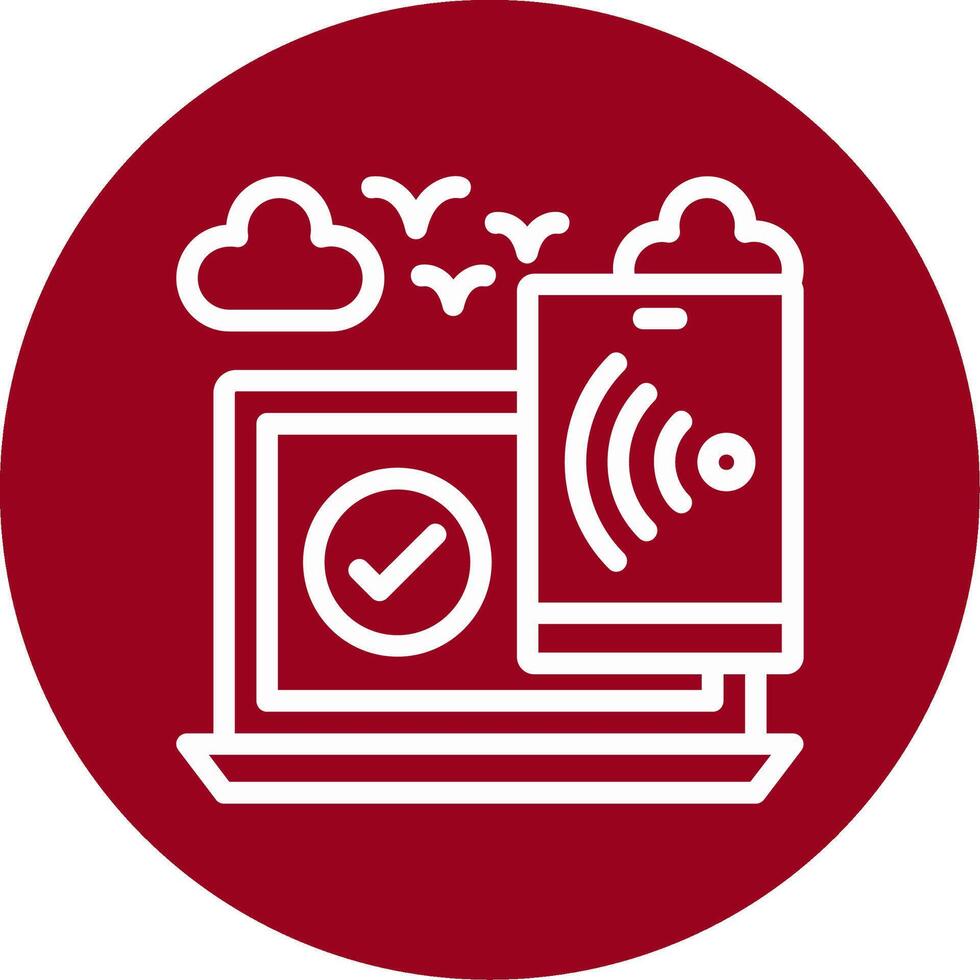 Mobile hotspot Outline Circle Icon vector
