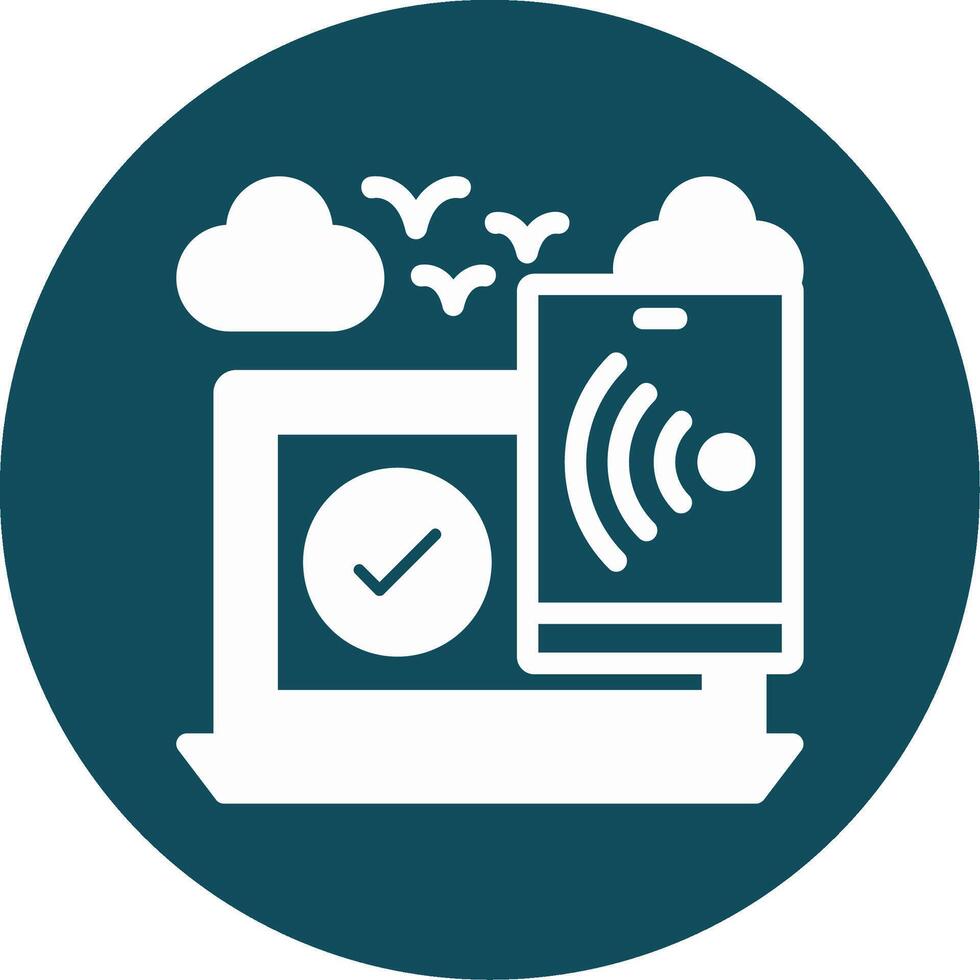 Mobile hotspot Glyph Circle Icon vector