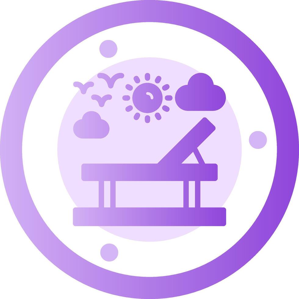 Beach chair Glyph Gradient Icon vector