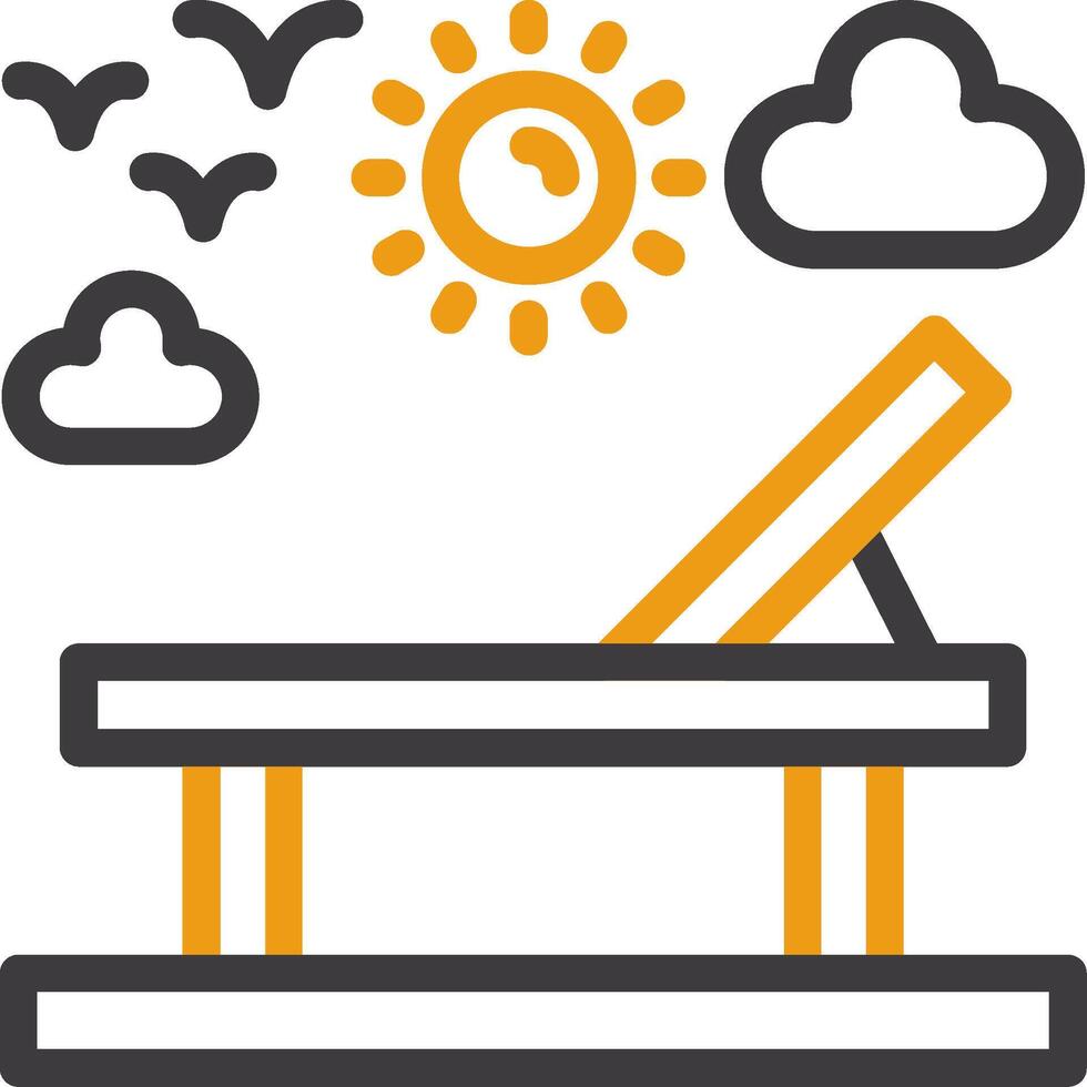 Beach chair Line Two Color Icon vector