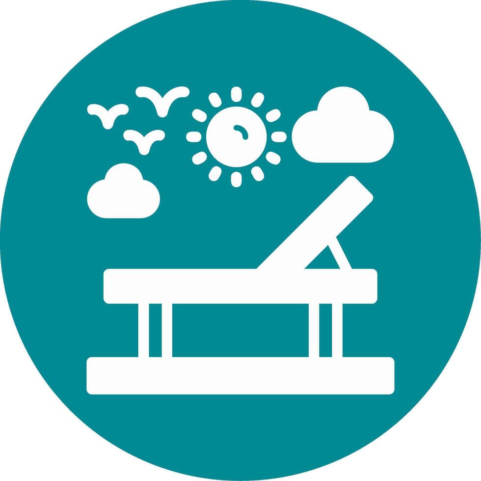 Beach chair Glyph Circle Icon vector