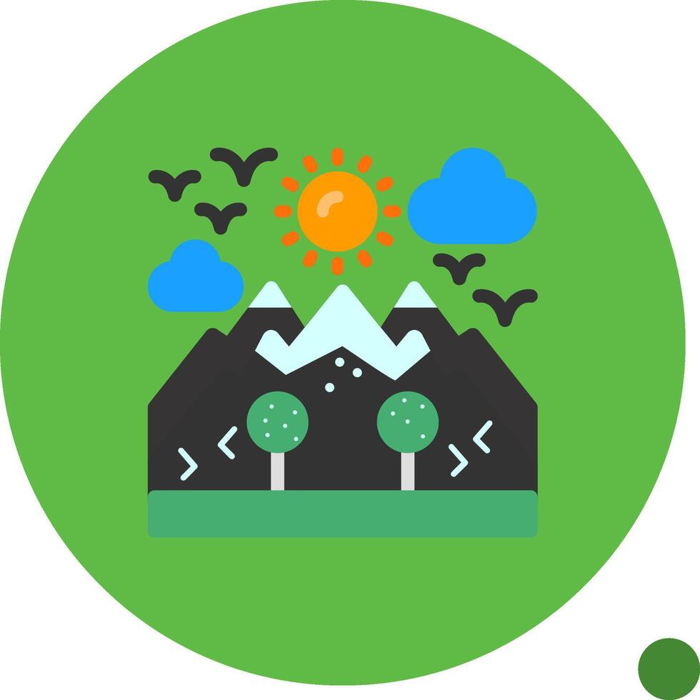 naturaleza caminata plano sombra icono vector