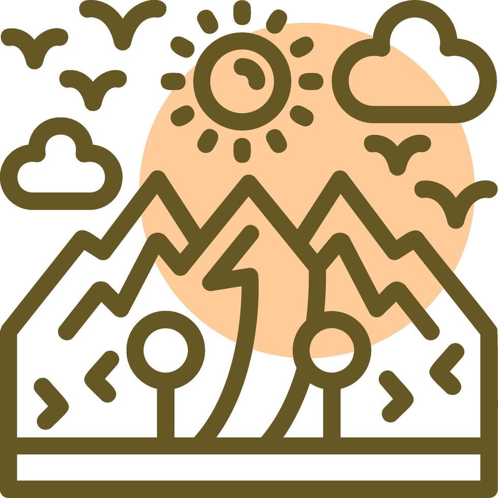 Nature hike Linear Circle Icon vector