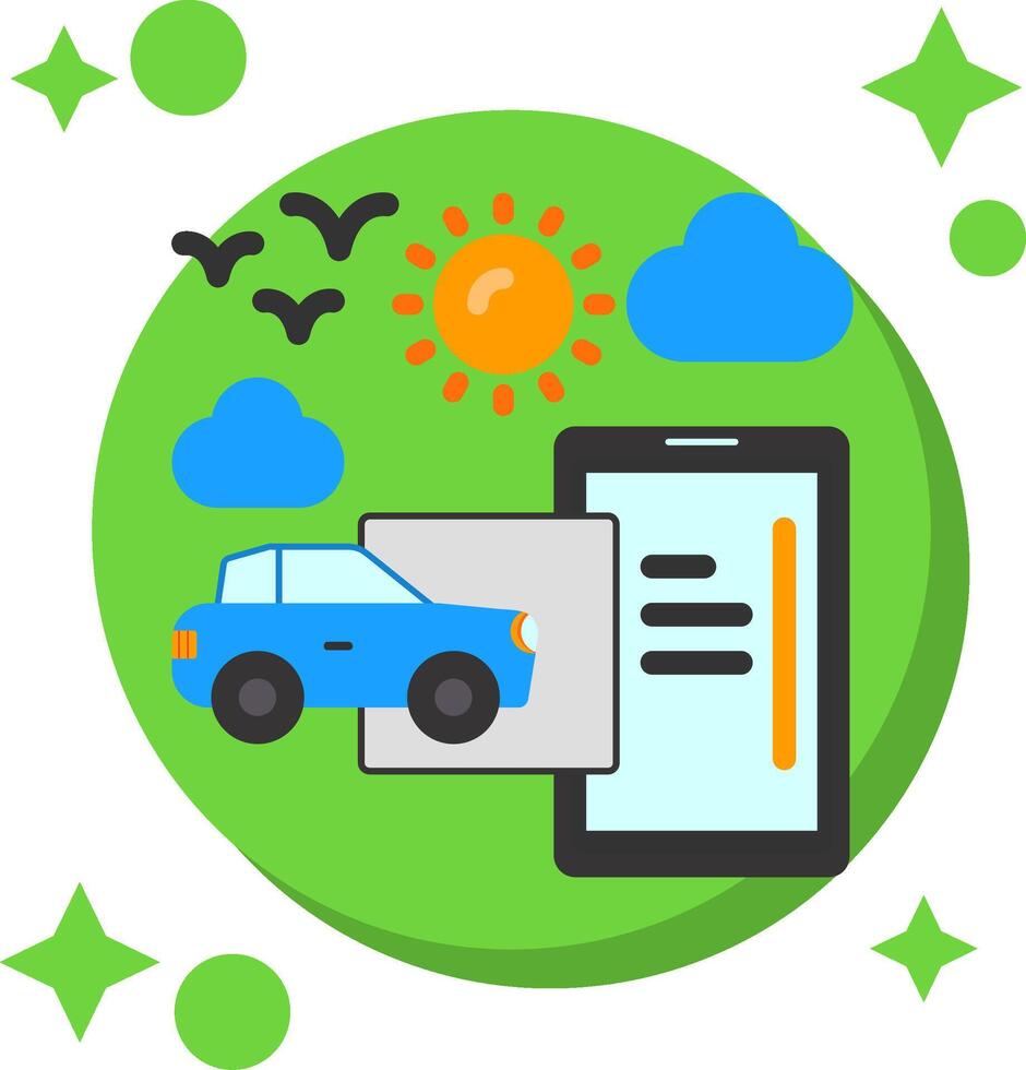 Transportation app Tailed Color Icon vector