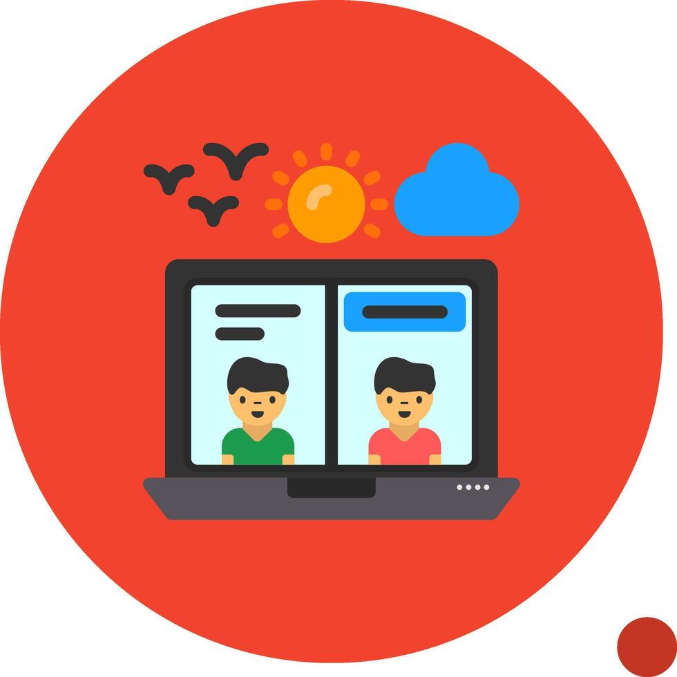 Virtual meeting Flat Shadow Icon vector