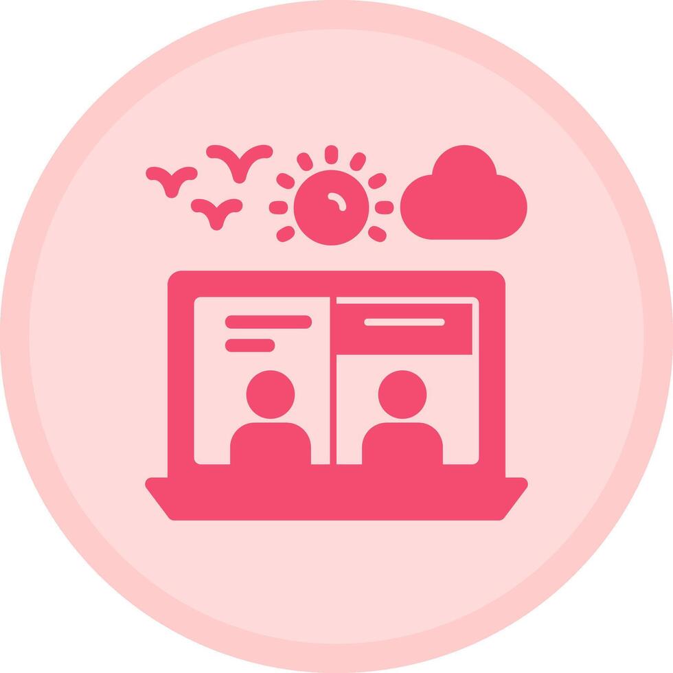 Virtual meeting Multicolor Circle Icon vector