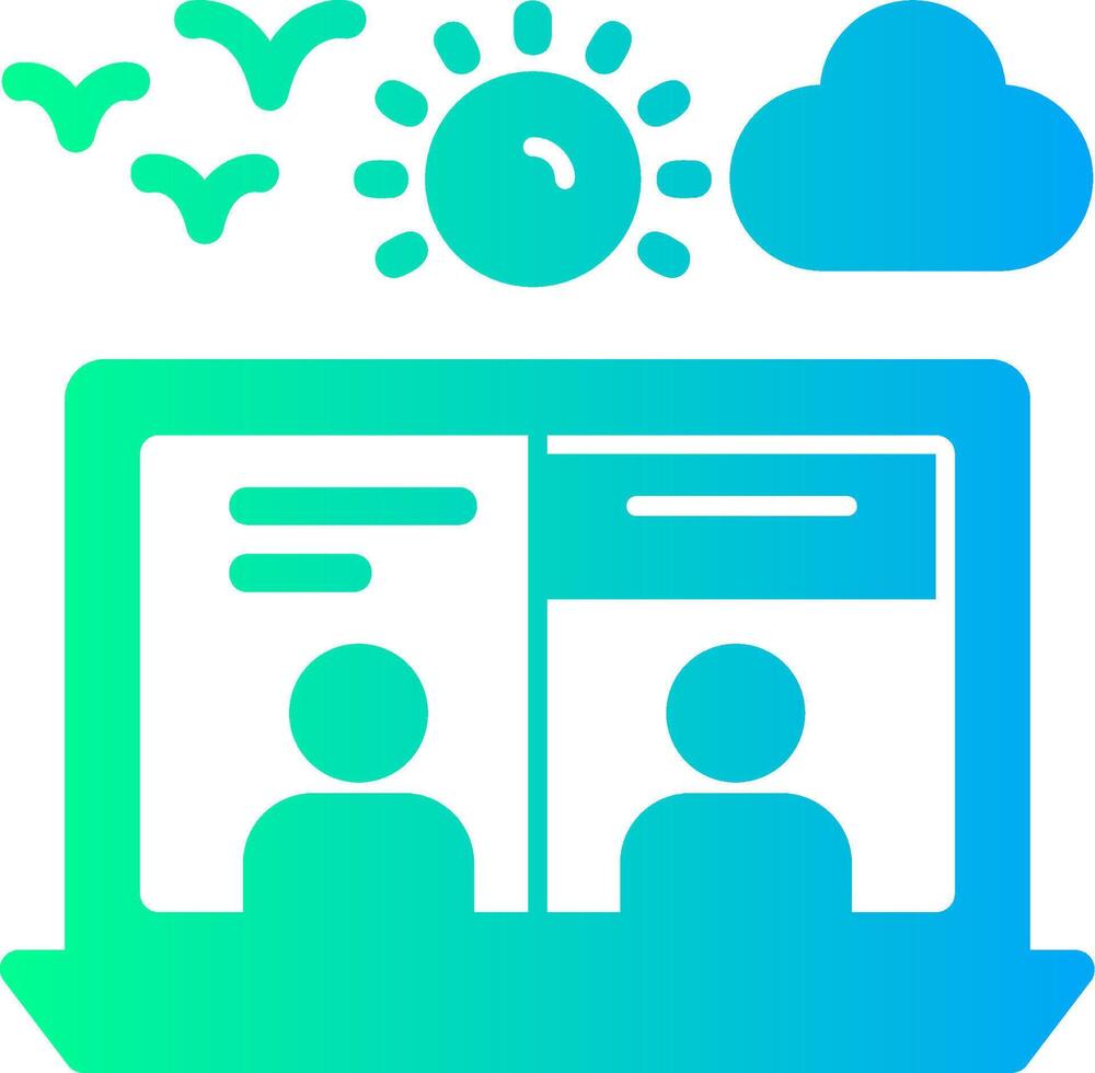 Virtual meeting Solid Multi Gradient Icon vector