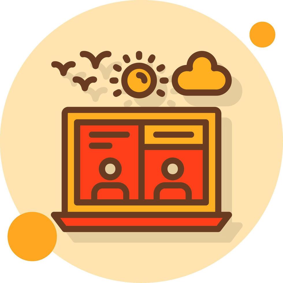 Virtual meeting Filled Shadow Circle Icon vector