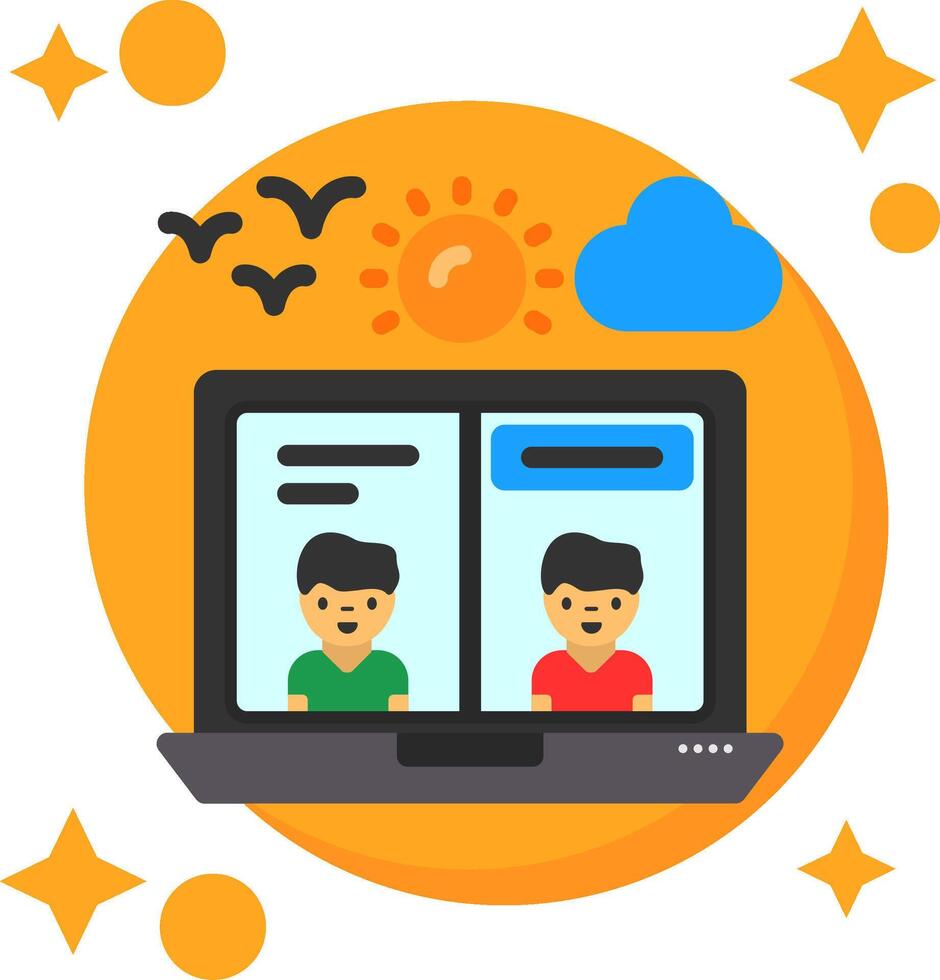 Virtual meeting Tailed Color Icon vector