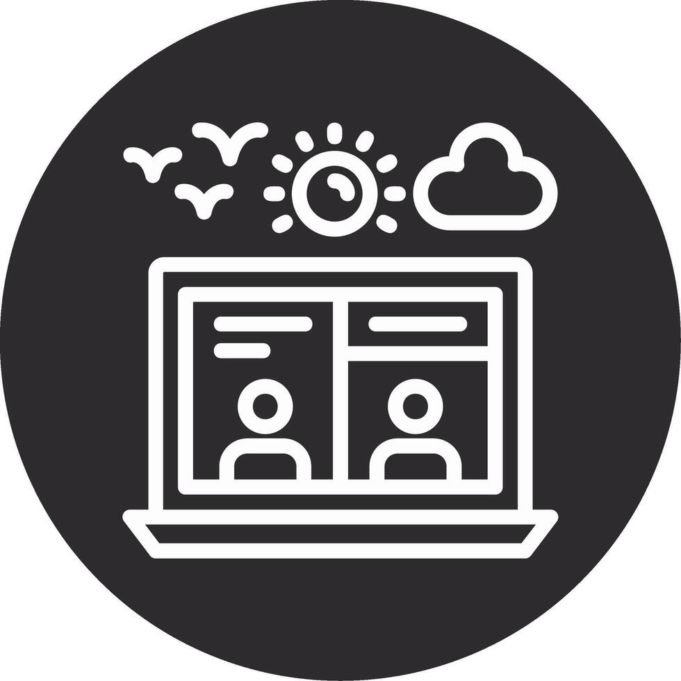 Virtual meeting Inverted Icon vector