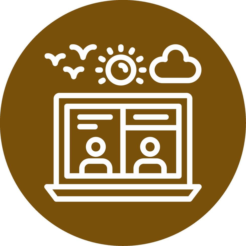 Virtual meeting Outline Circle Icon vector