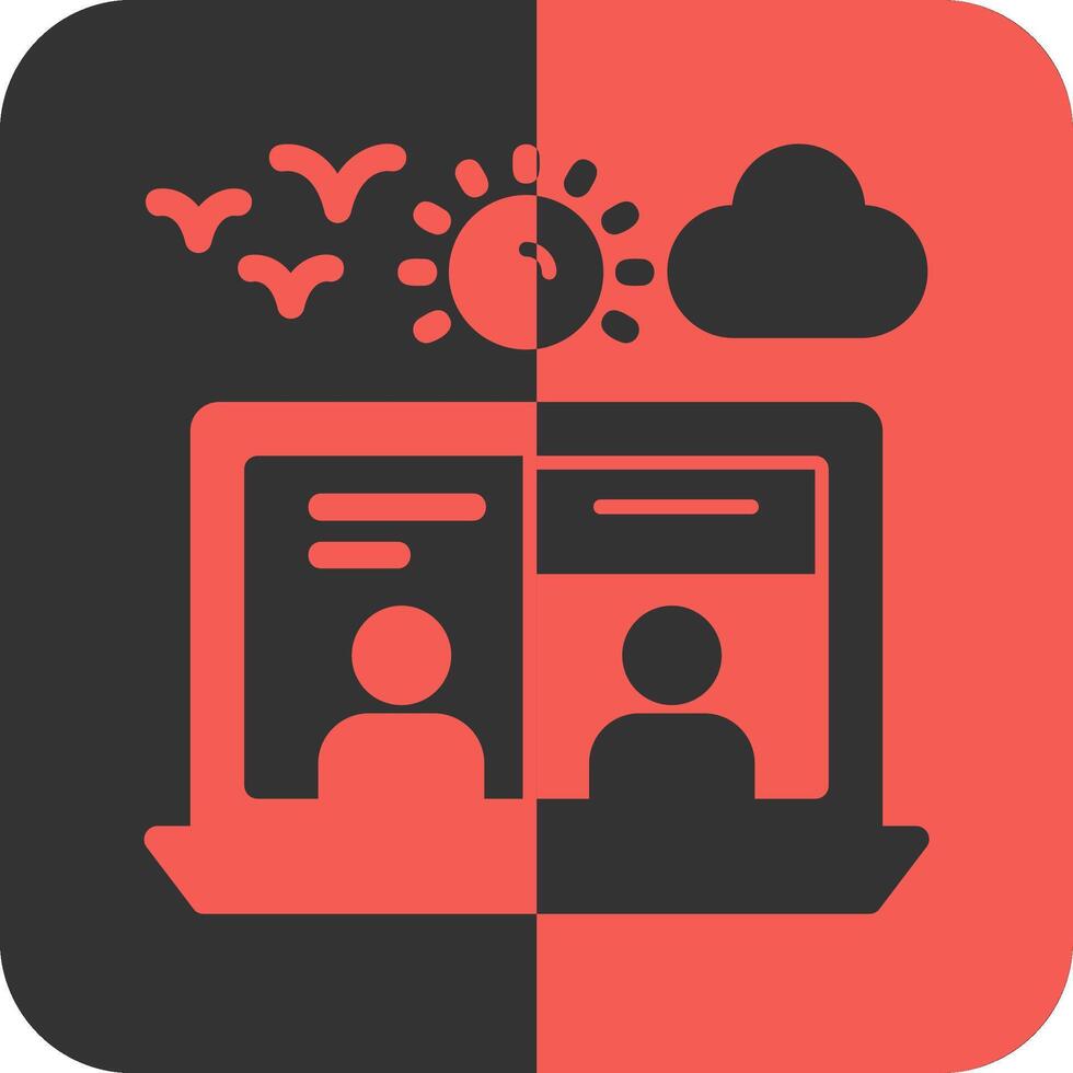 Virtual meeting Red Inverse Icon vector
