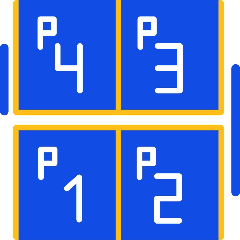 Parking space numbering Flat Two Color Icon vector