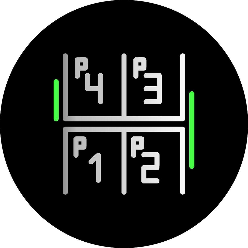 estacionamiento espacio numeración doble degradado circulo icono vector