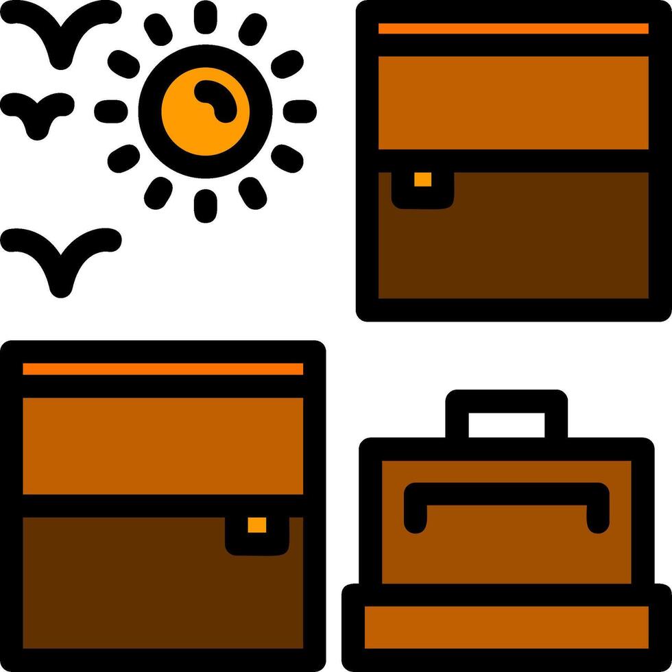 Packing cubes Line Filled Icon vector