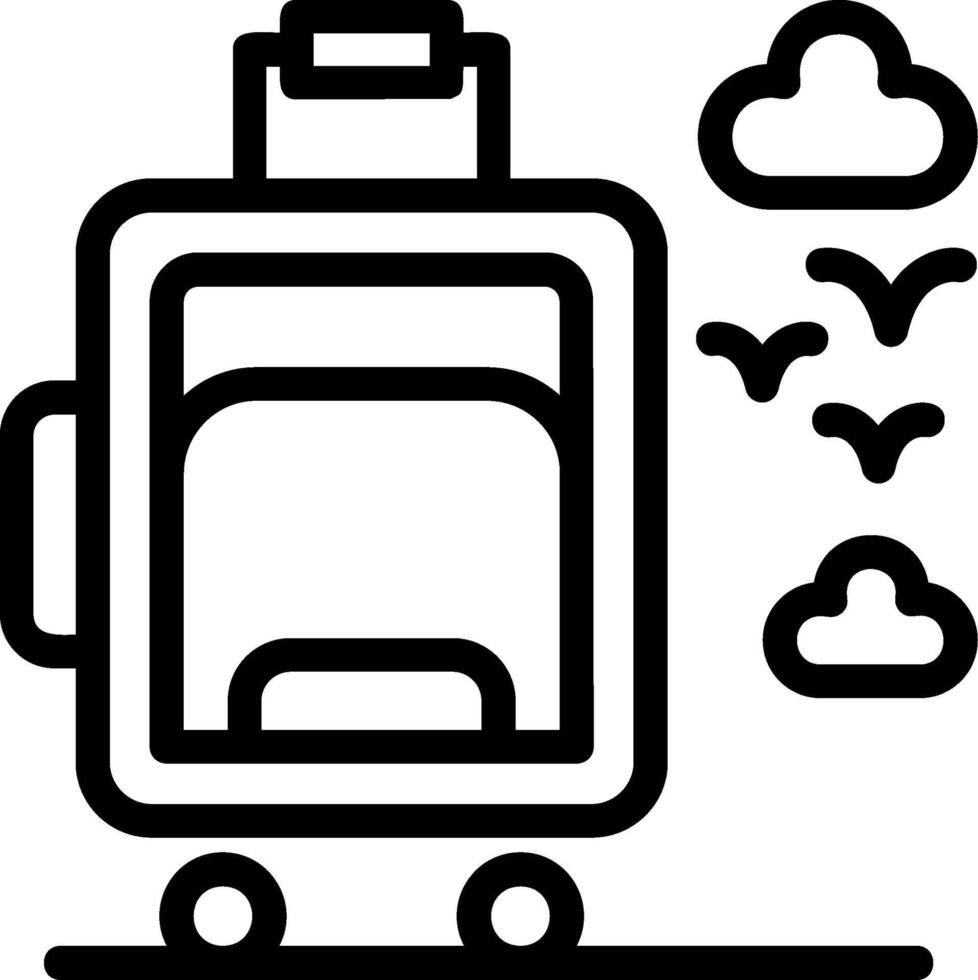 Suitcase wheels Line Icon vector