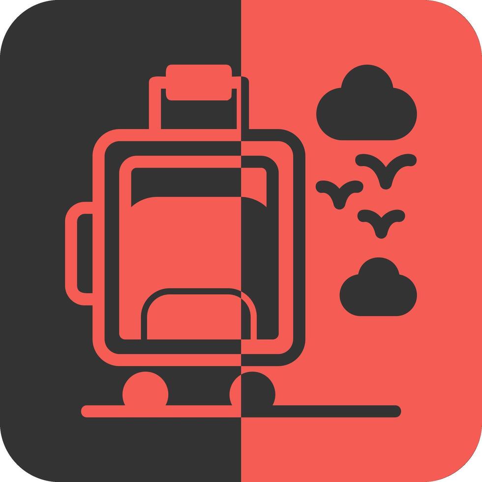 Suitcase wheels Red Inverse Icon vector