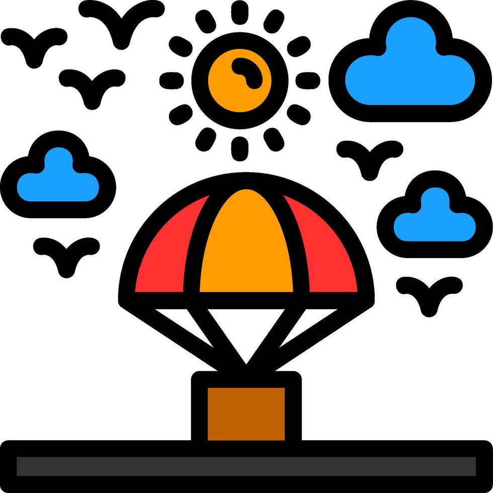Skydiving Line Filled Icon vector