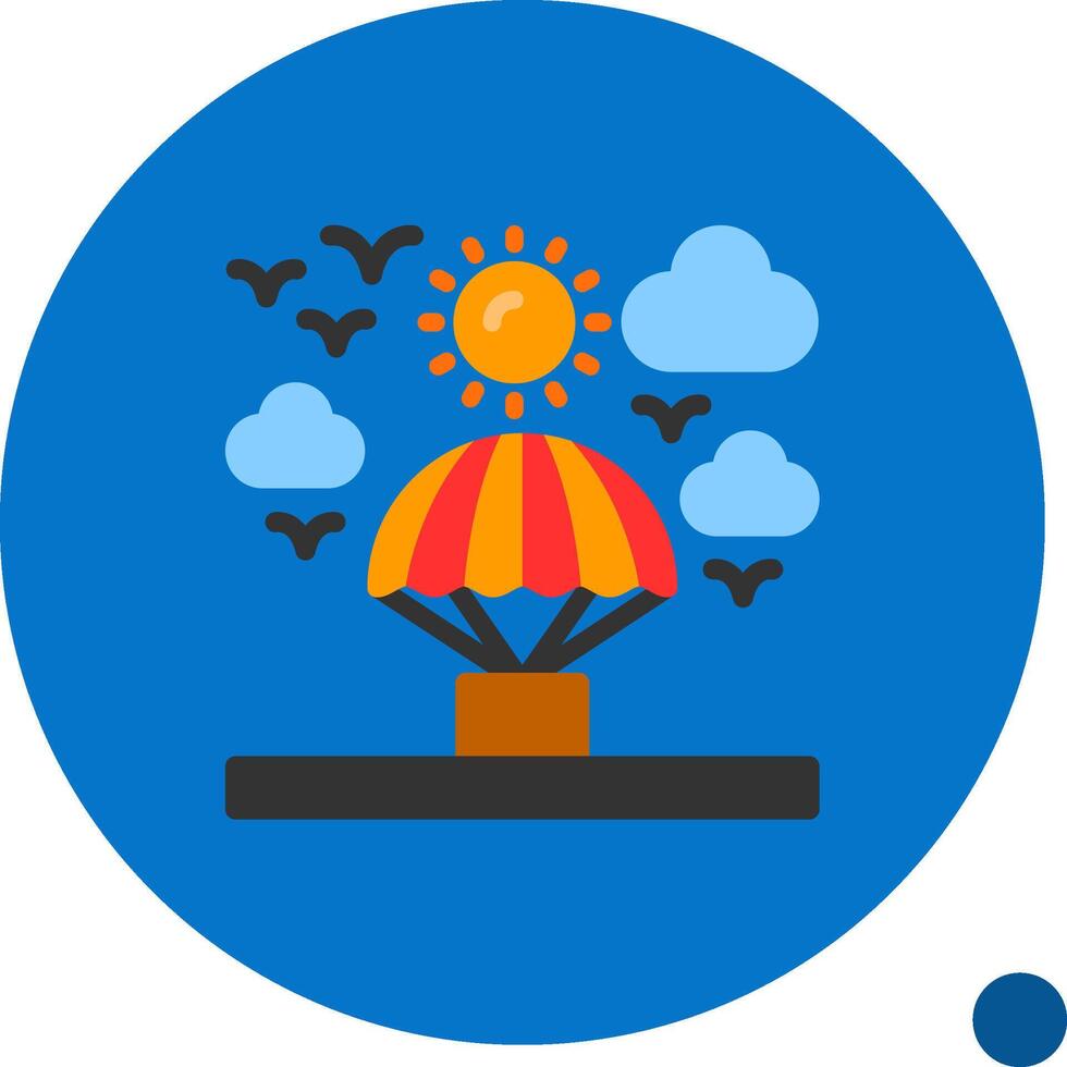 Skydiving Flat Shadow Icon vector