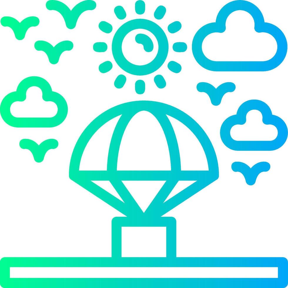 Skydiving Linear Gradient Icon vector