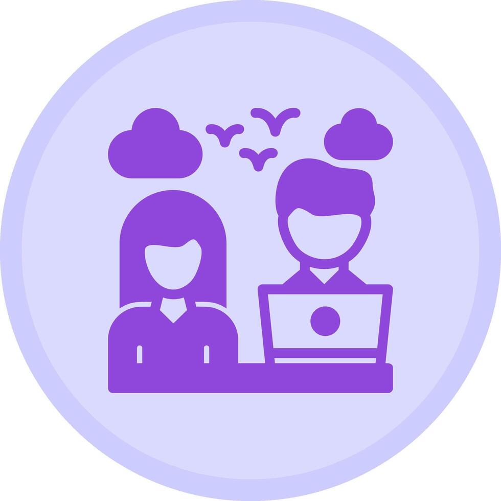 Remote coworker Multicolor Circle Icon vector