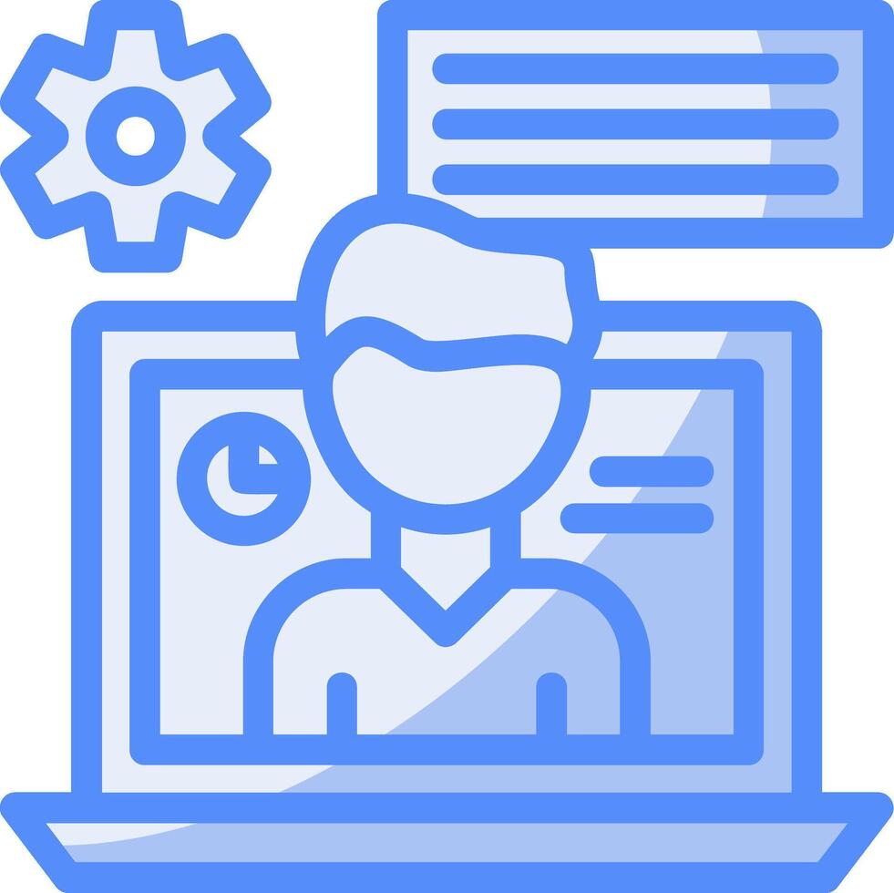 Virtual assistant Line Filled Blue Icon vector