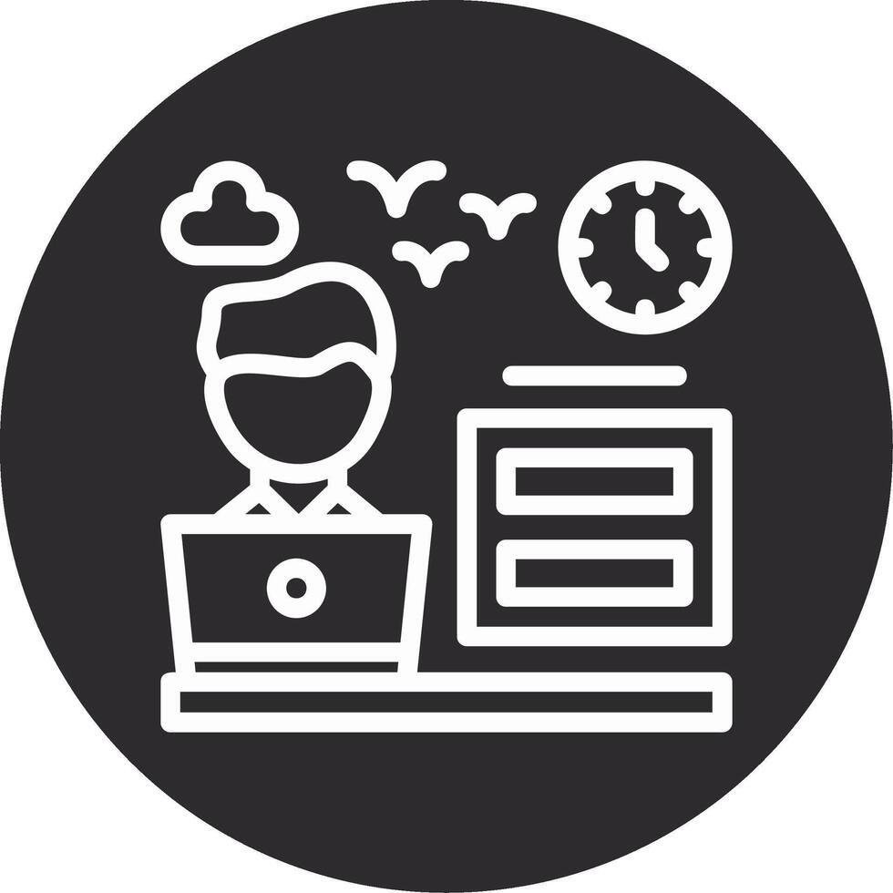 Remote office hours Inverted Icon vector