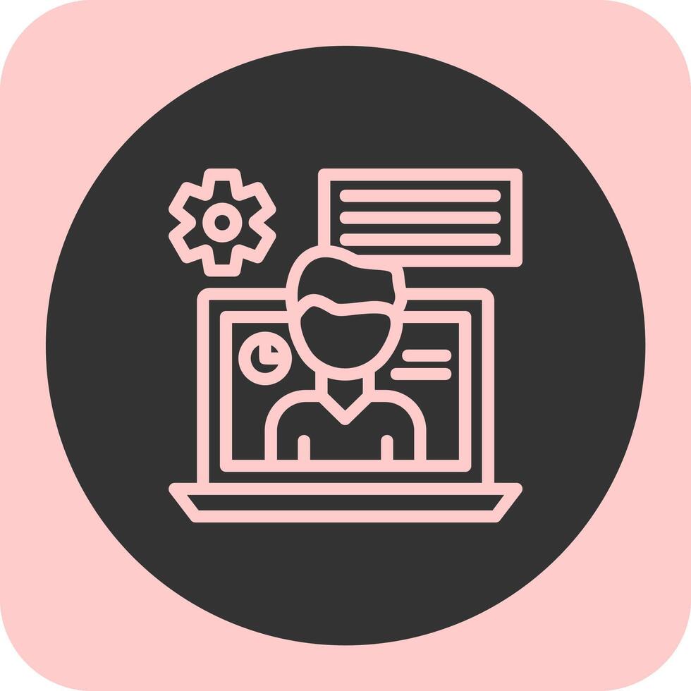 Virtual assistant Linear Round Icon vector