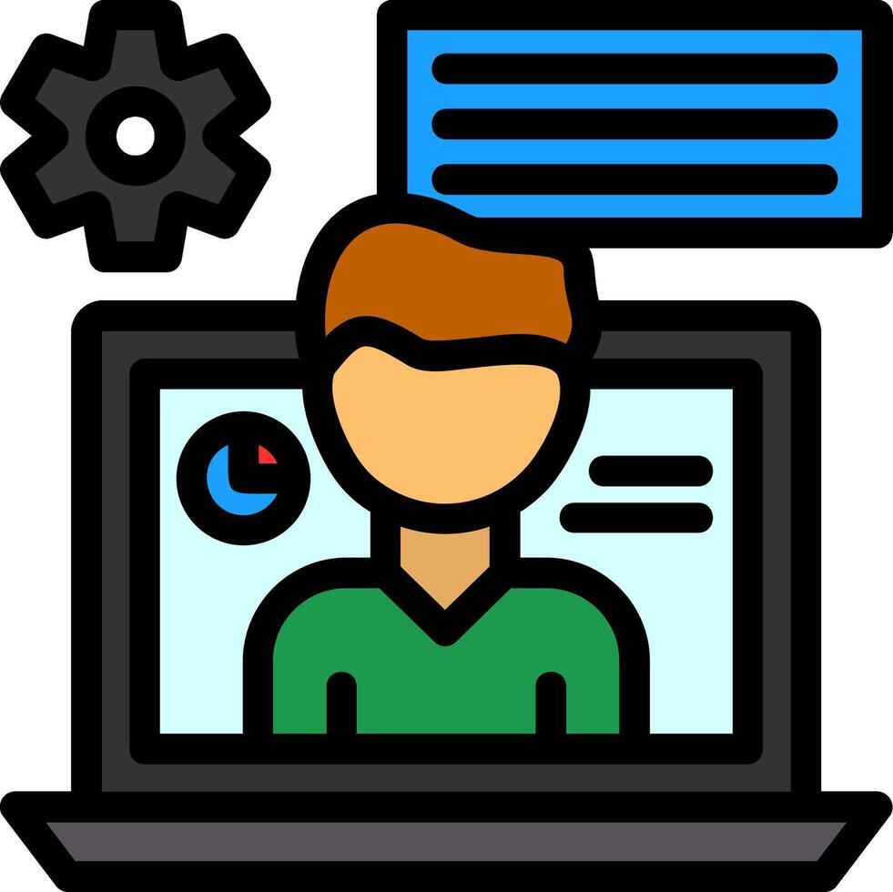 Virtual assistant Line Filled Icon vector