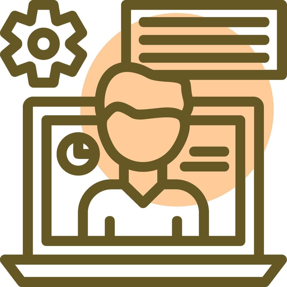 Virtual assistant Linear Circle Icon vector
