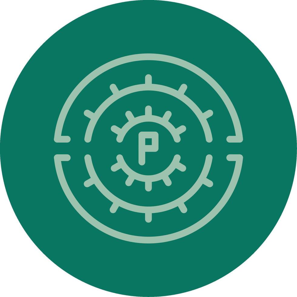 Parking circle Line Multi color Icon vector