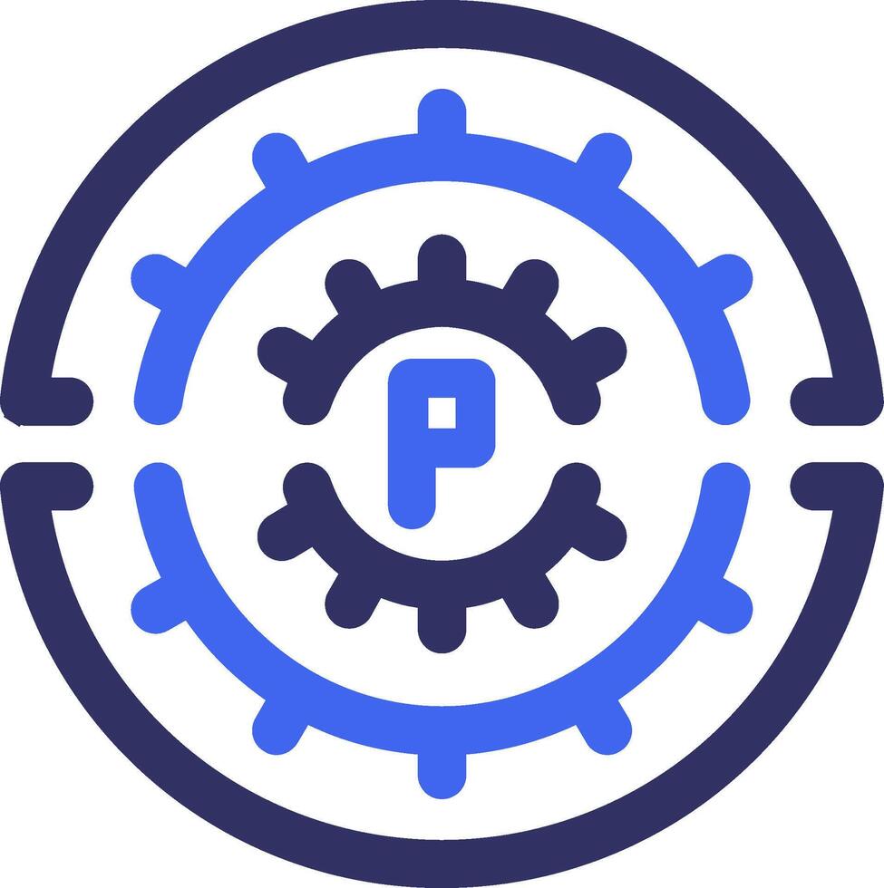 Parking circle Solid Two Color Icon vector