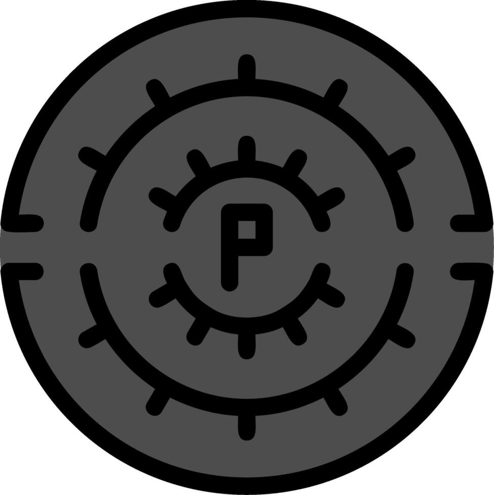 Parking circle Line Filled Icon vector