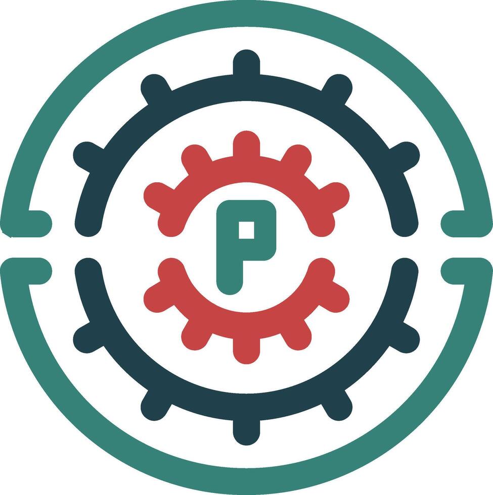 Parking circle Glyph Two Color Icon vector
