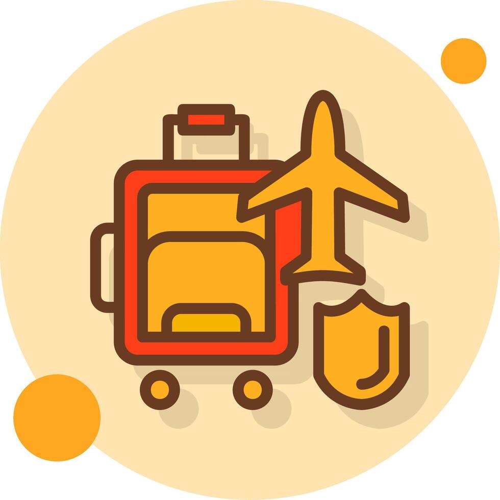 Travel security Filled Shadow Circle Icon vector