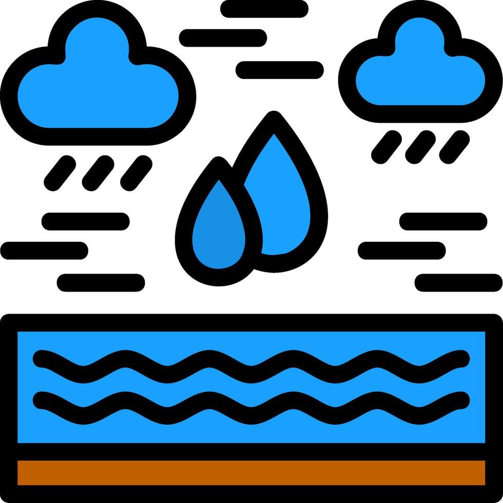 Water drop Line Filled Icon vector